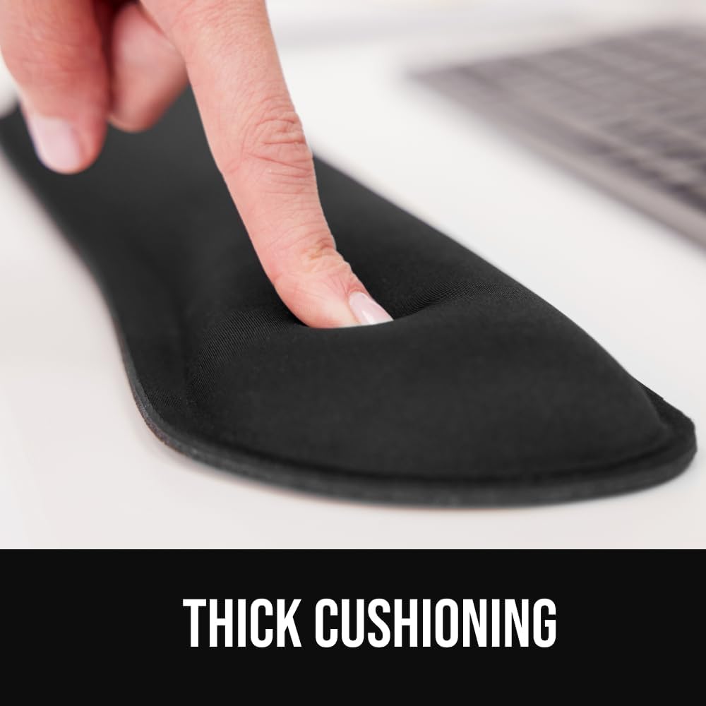 GORILLA GRIP Memory Foam Wrist Rest for Computer Keyboard, 2 Piece Black