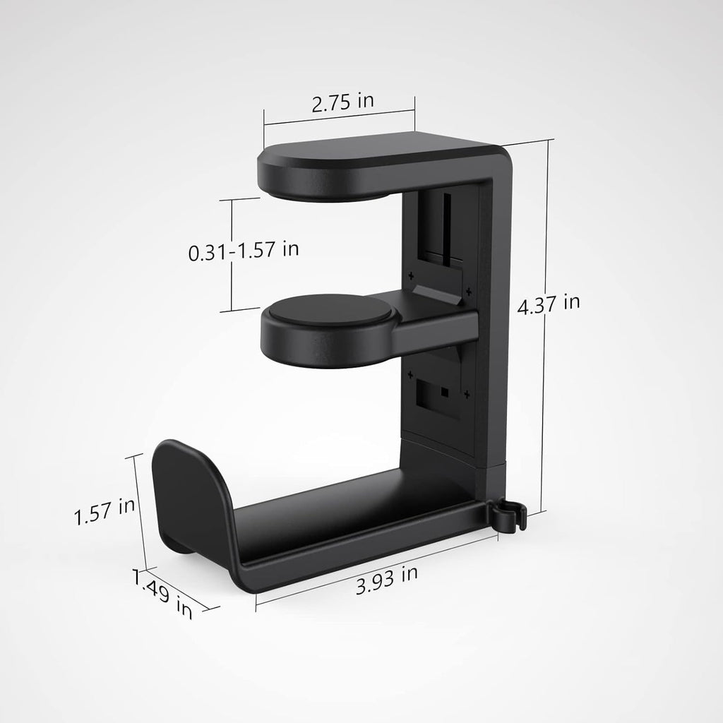 EURPMASK Rotating Headphone Stand,Adjustable Clamp-on Headset Holder Hanger