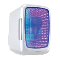 Frigidaire Gaming Light Up Mini Beverage Refrigerator, 6 can, 4 liters, Cooler with large see through door and LED lights Perfect for Gaming Experience, Home, Office, or Cars.12V Charger (Stealth)
