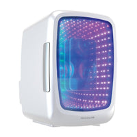 Frigidaire Gaming Light Up Mini Beverage Refrigerator, 6 can, 4 liters, Cooler with large see through door and LED lights Perfect for Gaming Experience, Home, Office, or Cars.12V Charger (Stealth)
