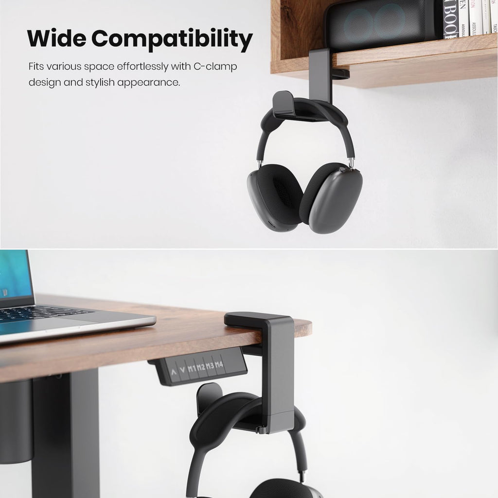 EURPMASK Rotating Headphone Stand,Adjustable Clamp-on Headset Holder Hanger
