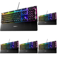 SteelSeries Apex 3 RGB Gaming Keyboard – 10-Zone RGB Illumination – IP32 Water Resistant – Premium Magnetic Wrist Rest (Whisper Quiet Gaming Switch)