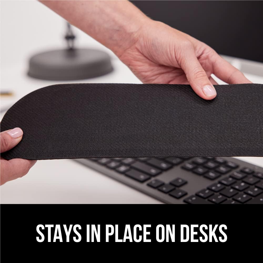 GORILLA GRIP Memory Foam Wrist Rest for Computer Keyboard, 2 Piece Black