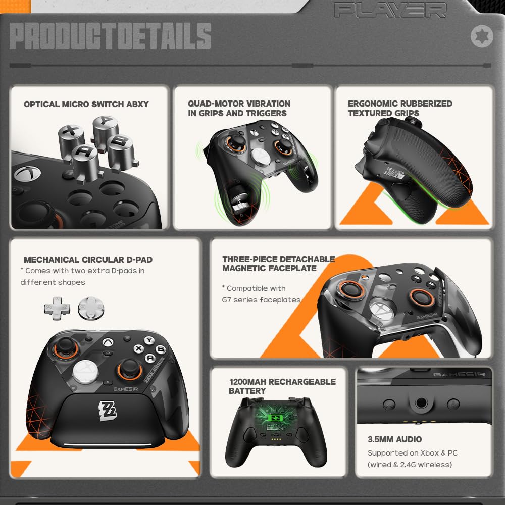 GameSir G7 Pro Wireless XBOX Controller,TMR Sticks,Windows,Trigger Stops