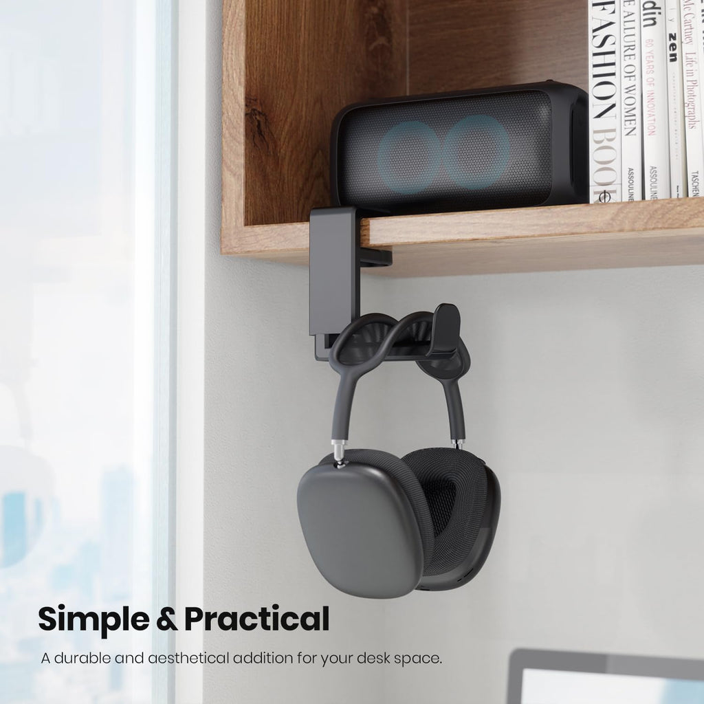 EURPMASK Rotating Headphone Stand,Adjustable Clamp-on Headset Holder Hanger