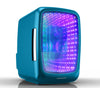 Frigidaire Gaming Light Up Mini Beverage Refrigerator, 6 can, 4 liters, Cooler with large see through door and LED lights Perfect for Gaming Experience, Home, Office, or Cars.12V Charger (Stealth)