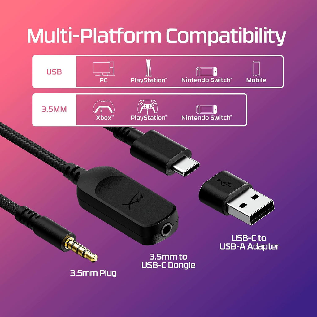 HyperX Cloud III 3.5mm Wired Gaming Headsets with Mic Noise Cancelling DTS Headphone:X Memory Foam 53mm Drivers​ Aluminum Frame for PC PS4 PS5 Xbox Nintendo Mac Mobile Gaming Headphones (Renewed)