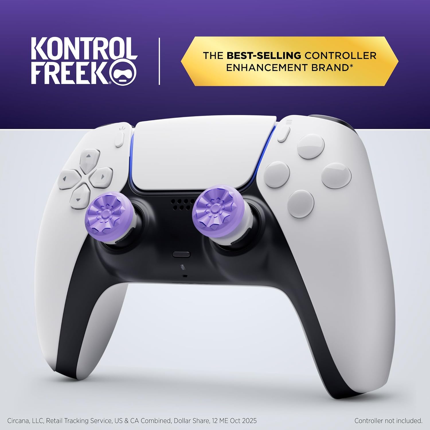 KontrolFreek FPS Freek Galaxy Purple for PlayStation 4 (PS4) and PlayStation 5 (PS5) | Performance Thumbsticks | 1 High-Rise, 1 Mid-Rise | Purple