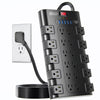 SUPERDANNY Power Strip Surge Protector, 22 AC 6 USB, 2100J, 6.5Ft,1875W/15A