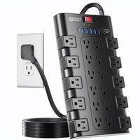 SUPERDANNY Power Strip Surge Protector, 22 AC 6 USB, 2100J, 6.5Ft,1875W/15A